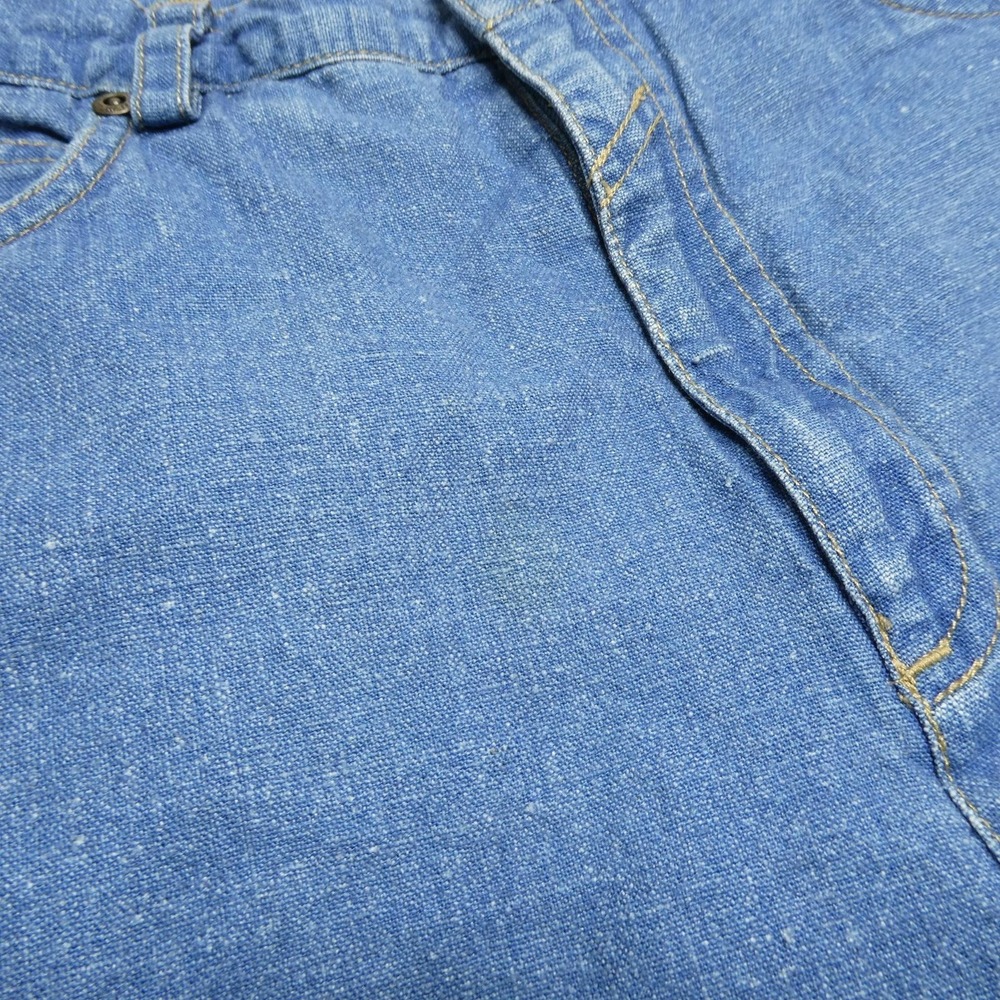 Eddie Bauer Jeans Womens Petite 12 Blue Denim Linen Cotton Blend Zip Fly Casual - Picture 4 of 10